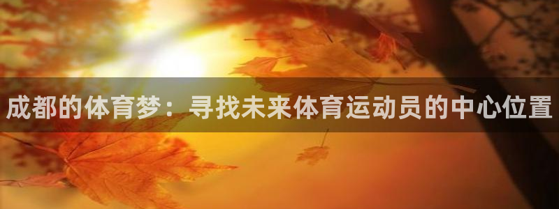 JJB竞技宝官方正版app新能源：成都的体育梦：寻找
